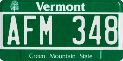 VT license plate AFM348