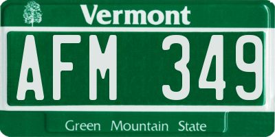 VT license plate AFM349