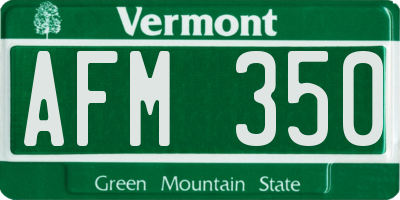 VT license plate AFM350