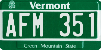 VT license plate AFM351