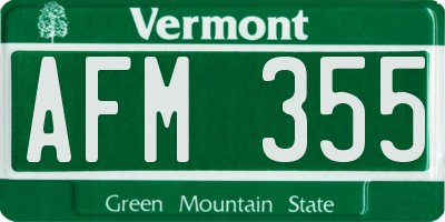 VT license plate AFM355