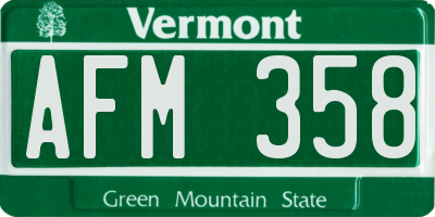 VT license plate AFM358