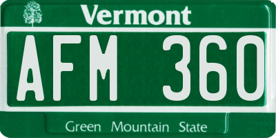 VT license plate AFM360