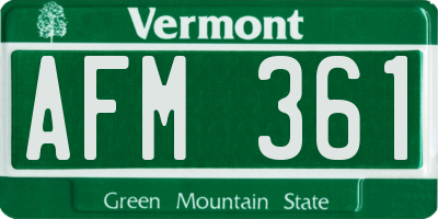 VT license plate AFM361