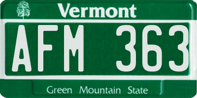 VT license plate AFM363