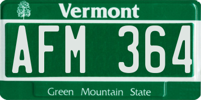 VT license plate AFM364