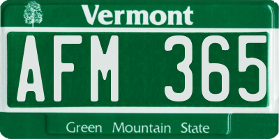 VT license plate AFM365