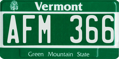 VT license plate AFM366