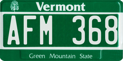 VT license plate AFM368