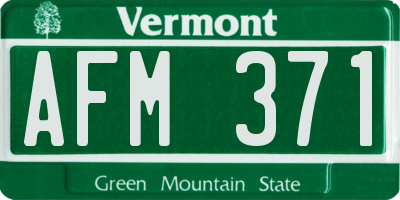 VT license plate AFM371