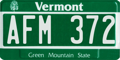 VT license plate AFM372