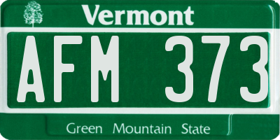 VT license plate AFM373