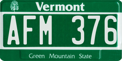 VT license plate AFM376