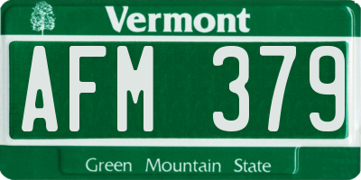 VT license plate AFM379