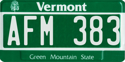 VT license plate AFM383