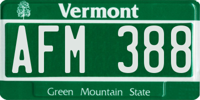 VT license plate AFM388