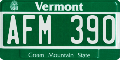 VT license plate AFM390
