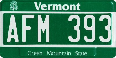 VT license plate AFM393