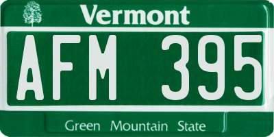 VT license plate AFM395
