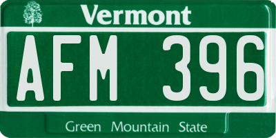 VT license plate AFM396