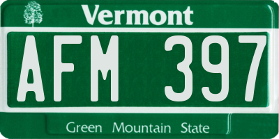 VT license plate AFM397