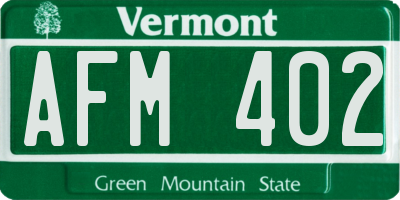 VT license plate AFM402