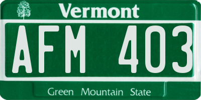 VT license plate AFM403