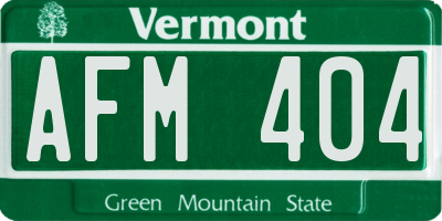 VT license plate AFM404