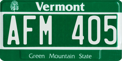 VT license plate AFM405