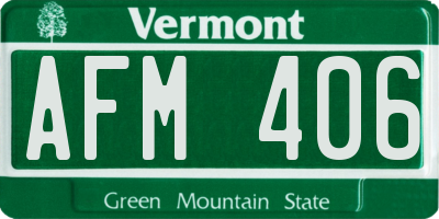 VT license plate AFM406