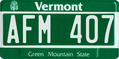VT license plate AFM407
