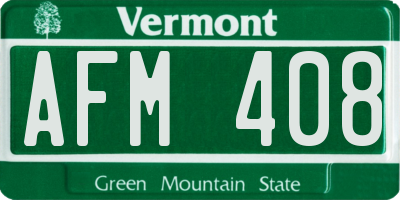 VT license plate AFM408