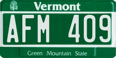 VT license plate AFM409