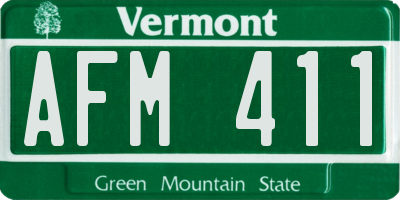 VT license plate AFM411