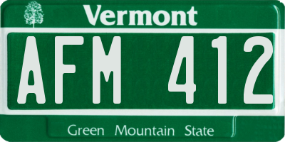 VT license plate AFM412