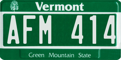 VT license plate AFM414