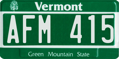 VT license plate AFM415