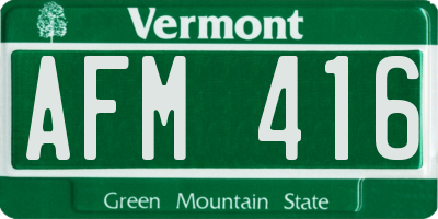 VT license plate AFM416