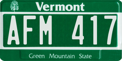 VT license plate AFM417