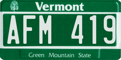VT license plate AFM419