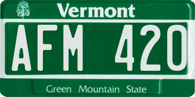 VT license plate AFM420