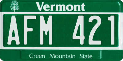 VT license plate AFM421