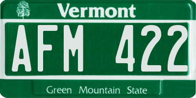 VT license plate AFM422