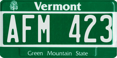 VT license plate AFM423