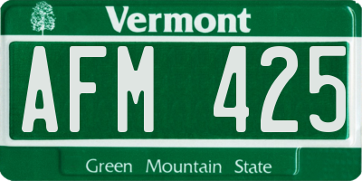 VT license plate AFM425