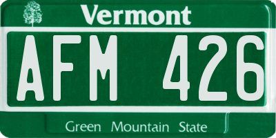 VT license plate AFM426