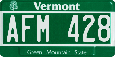 VT license plate AFM428