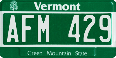 VT license plate AFM429