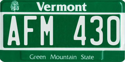 VT license plate AFM430