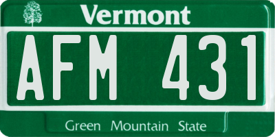 VT license plate AFM431